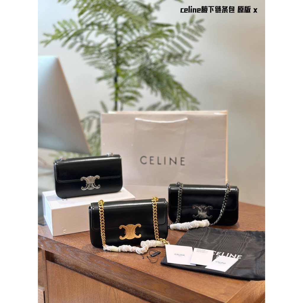 [พร้อมกล่อง] กระเป๋าสะพาย CELINE Triomphe ขนาด 20*10*4CM