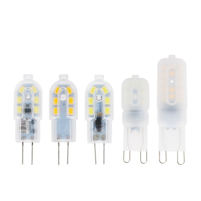 Bzstb หลอดไฟ LED G4 G9 12V 220V โคมระย้าคริสตัลโคมไฟตั้งโต๊ะหลอดไฟสีขาว Warm Light Milky เปลือกพลาสติกสีขาวแหล่งกําเนิดแสงโปร่งใส Pin ลูกปัดแหล่งกําเนิดแสง