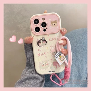 หมีน่ารักคู่เคสโทรศัพท์สําหรับiPhone 16 15 14 13 12 11 Pro Max X Xr XsMax 7 8 Plus SE2020