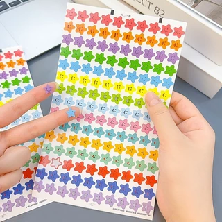10 แผ่นสติกเกอร์อิโมจิรูปดาวห้าแฉก-รางวัลนักเรียนป้ายพฤติกรรม-อเนกประสงค์,มีกาวในตัว-แพทช์บัญชีแยกประเภทมือดาว-อุปกรณ์สํานักงานของโรงเรียน