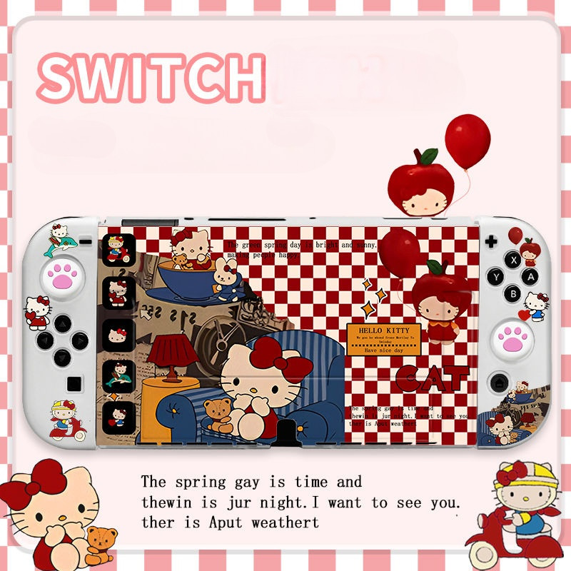 เคส nintendo switch oled ตาราง Hello Kitty NS รุ่นความอดทนซิลิโคนอ่อนนุ่ม Switch NS