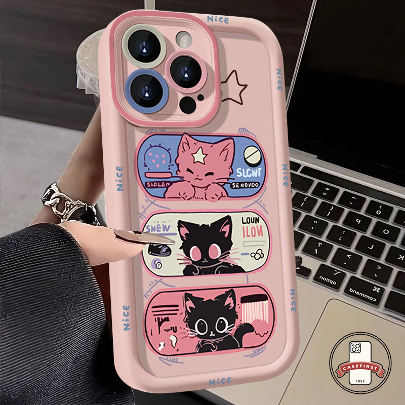 แมวลูกแมวน่ารักเคสสายคล้องสำหรับ Realme C53 C55 C11 C20 C25 C15 C51 C21 C12 8i 5i 11 7i 6i C25Y C35 C30 C67 - รูปที่ 2