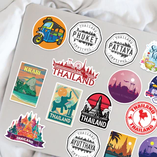 ยักษ์ พระพุทธเจ้า Thailand ไทย มวยไทย สงกรานต์ Phuket sticker vintage สติกเกอร์กันน้ำ 25-50ชิ้น