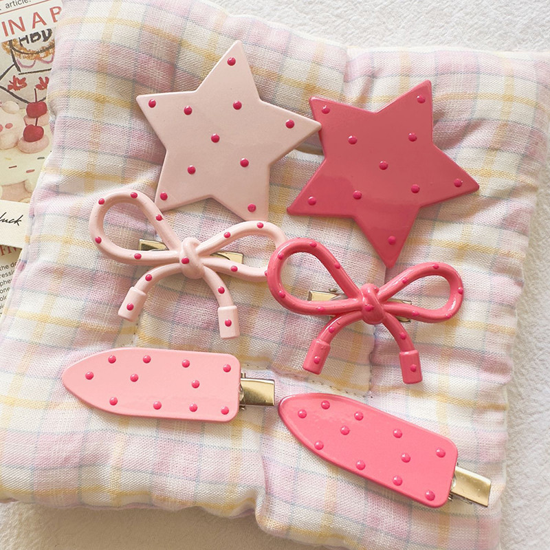กิ๊บติดผมแฟชั่นเรซิ่น Bowknot Star สําหรับผู้หญิง