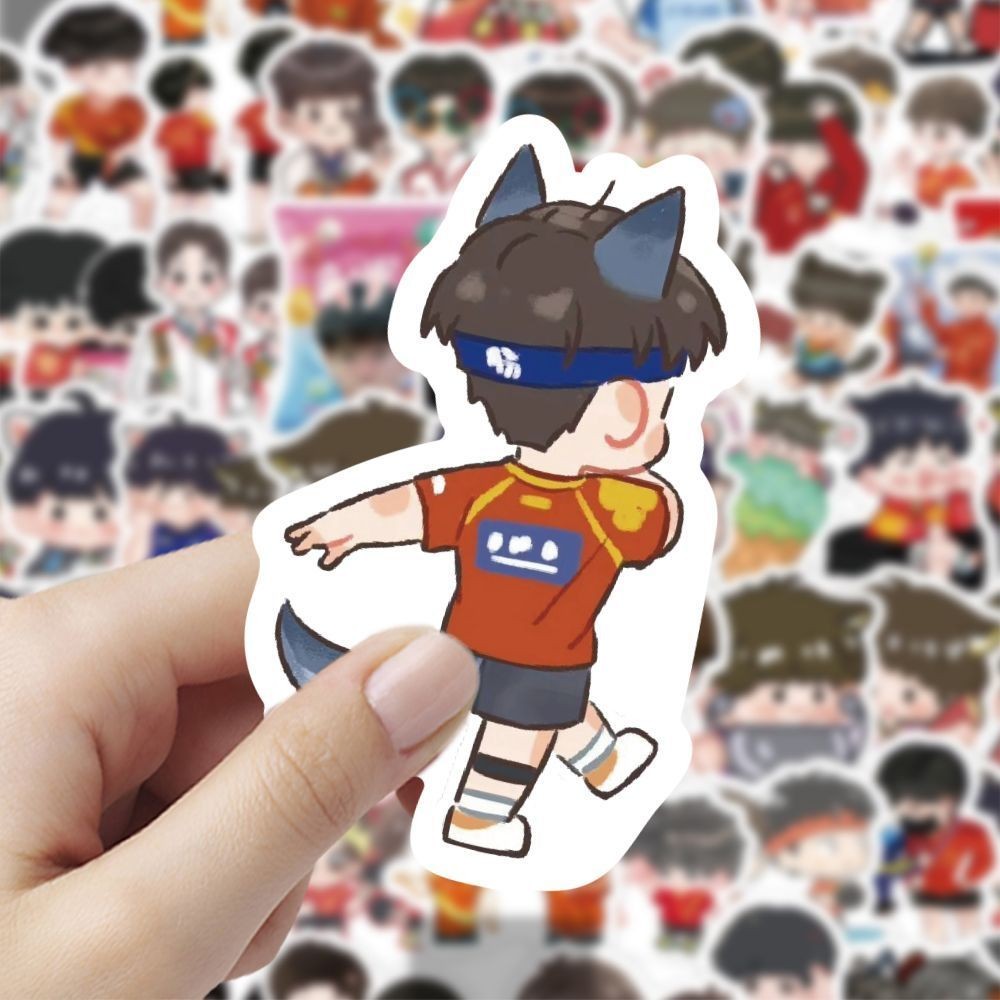 สินค้าใหม่ 180 แผ่นรุ่น Q Satou God รูปแบบสติกเกอร์น่ารัก Wang Chuqin Sun Yingsha สติกเกอร์การ์ตูน diy เคสโทรศัพท์คู่มือ ในเหตุการณ์