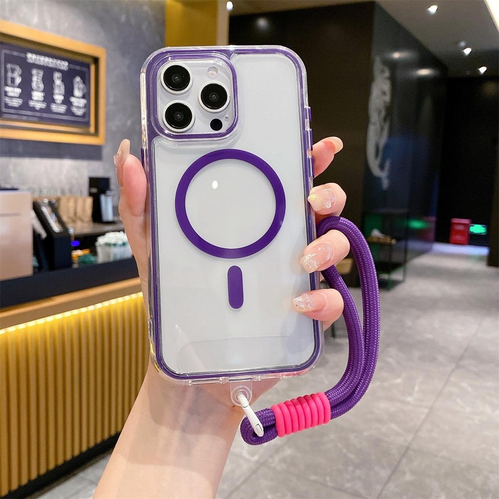 สามในหนึ่งเดียวถุงลมนิรภัยห่อไร้สายชาร์จกรณีโทรศัพท์สําหรับ ไอโฟน 16 15 13 14 12 11 มือโปร สูงสุด 16 15 14 บวก 11มือโปร อะคริลิคในตัวแขวนเชือกเคสแข็งกันกระแ - รูปที่ 6