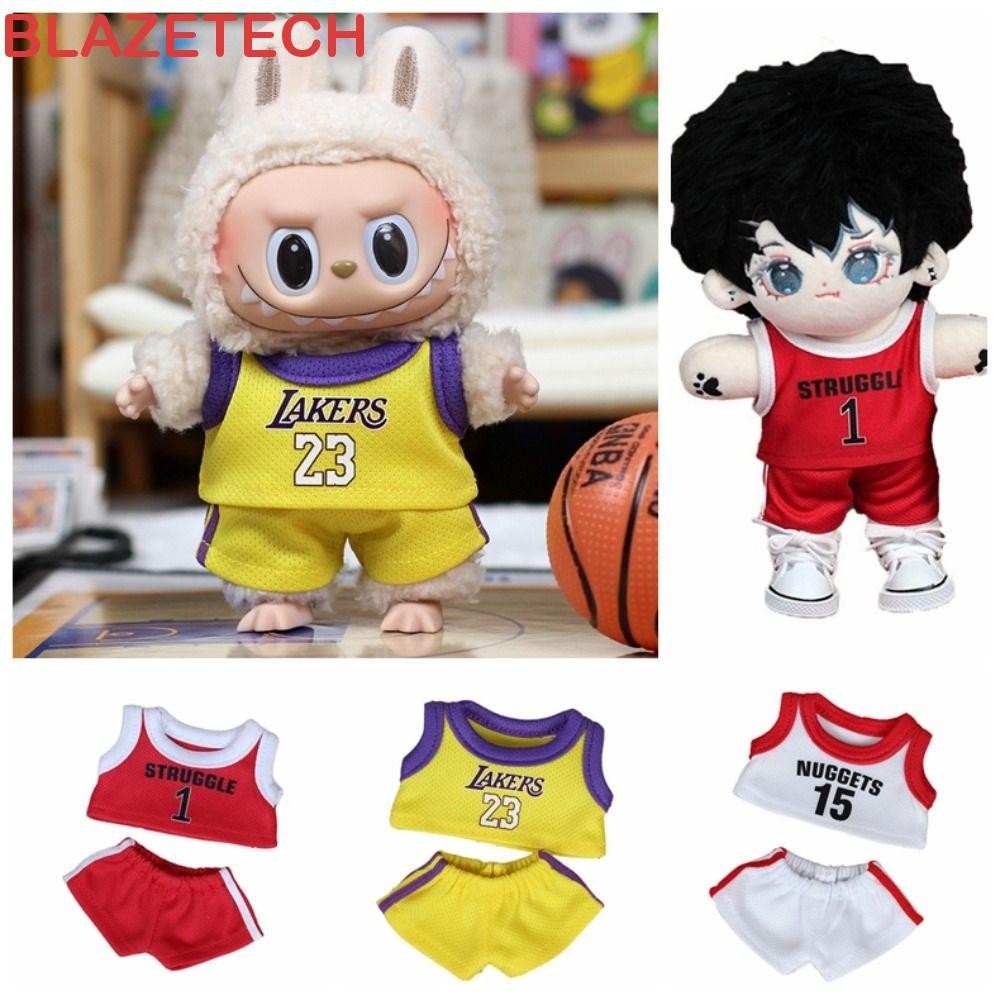 Blazetech Labubu ตุ๊กตาเสื้อผ้า, เสื้อยืดกางเกงขาสั้น Labubu ชุดตุ๊กตา, Trim บาสเกตบอล Mini กีฬาผ้าฝ้ายตุ๊กตาเสื้อผ้าเด็กผู้หญิงของเล่น