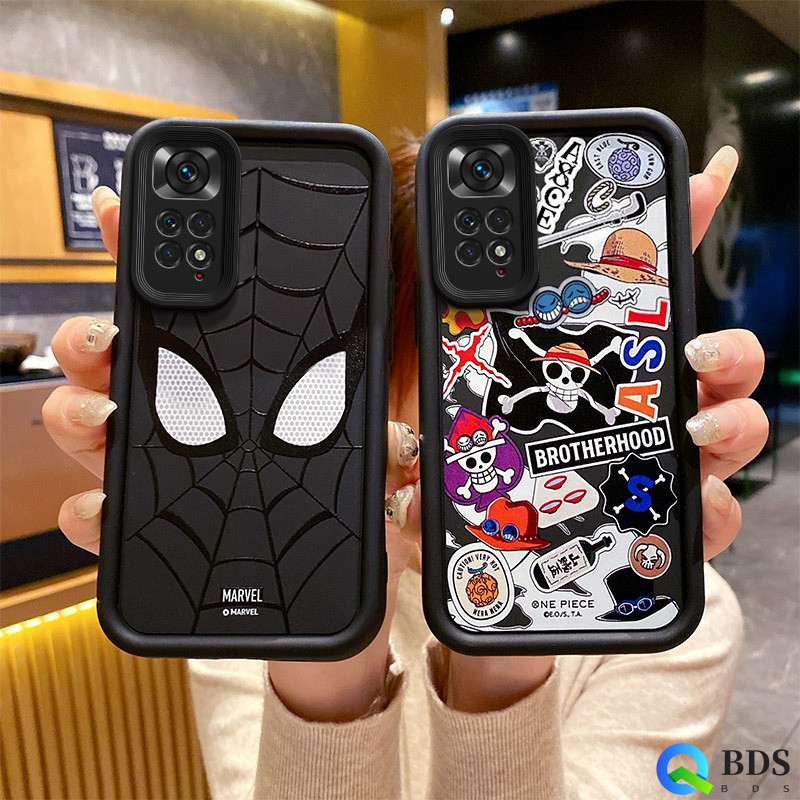 ปลอกสําหรับ Redmi หมายเหตุ 11 11S 10 10S 12 12S 13 9 8 Pro 9S 4G 5G Matte ซิลิโคนนุ่มสไตล์เรียบง่าย Spider Man เคสโทรศัพท์การ์ตูน
