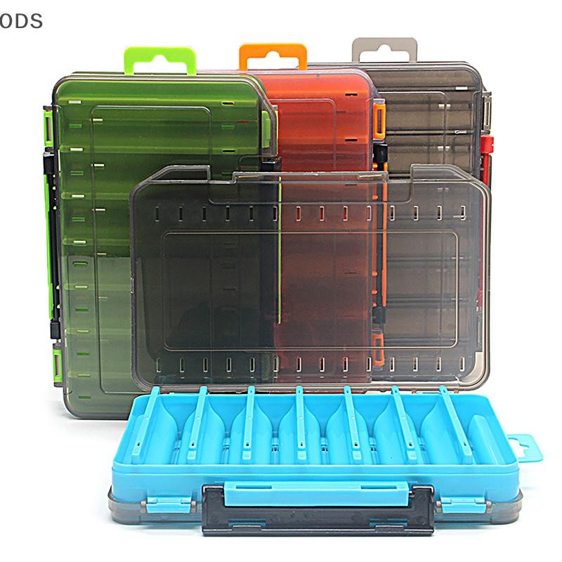 Ods Fishing Tackle กล่อง 14 ช่องอุปกรณ์ตกปลา Lure Hook Storage Case สองด้านเครื่องมือตกปลา Organizer กล่อง OD