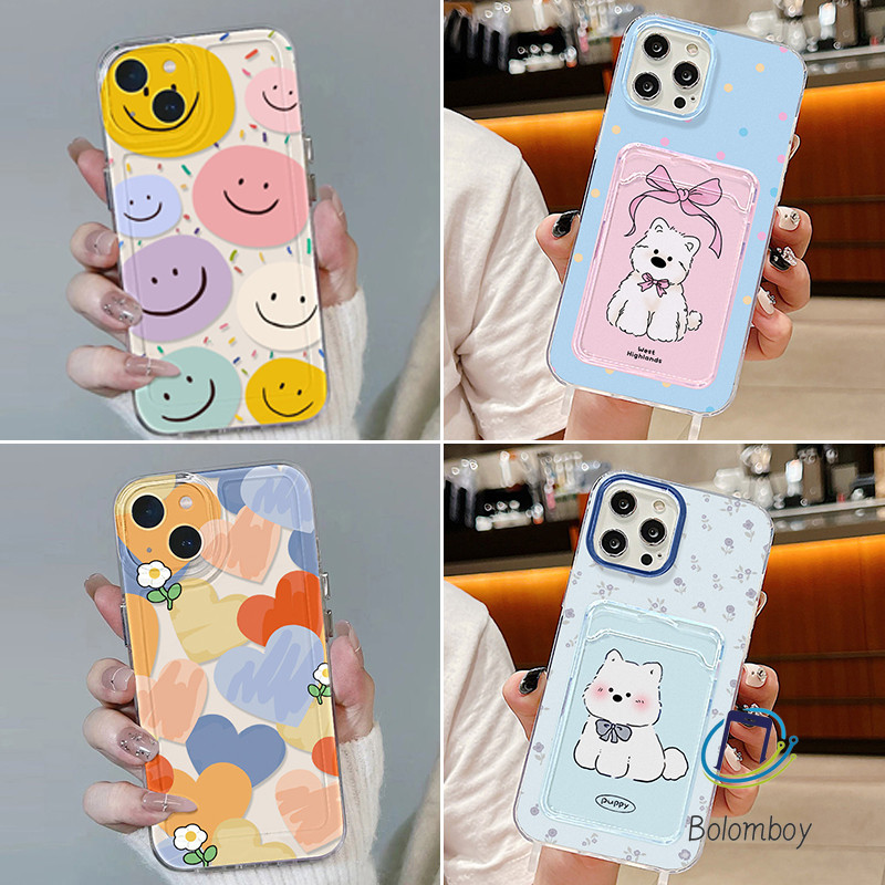 เคสโทรศัพท์ For ไอโฟน11 13 15 Pro Max 12 14 16 Pro 7 8 Plus XR X XS เคสโทรศัพท์มือถือคู่รัก สีสัน สามารถใส่การ์ดได้