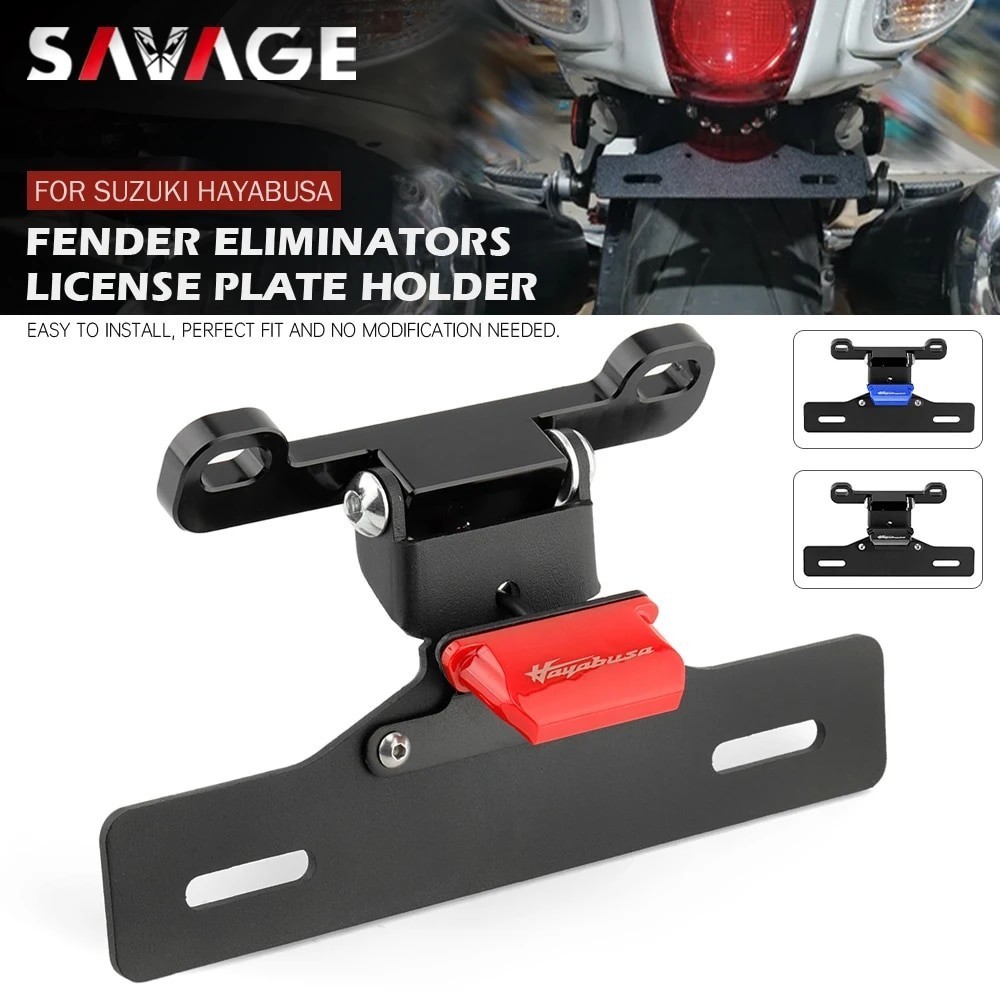SAV License Plate Holder For SUZUKI HAYABUSA GSX1300R 2008-2020 Motorcycle Tail Frame Bracket LED Nu