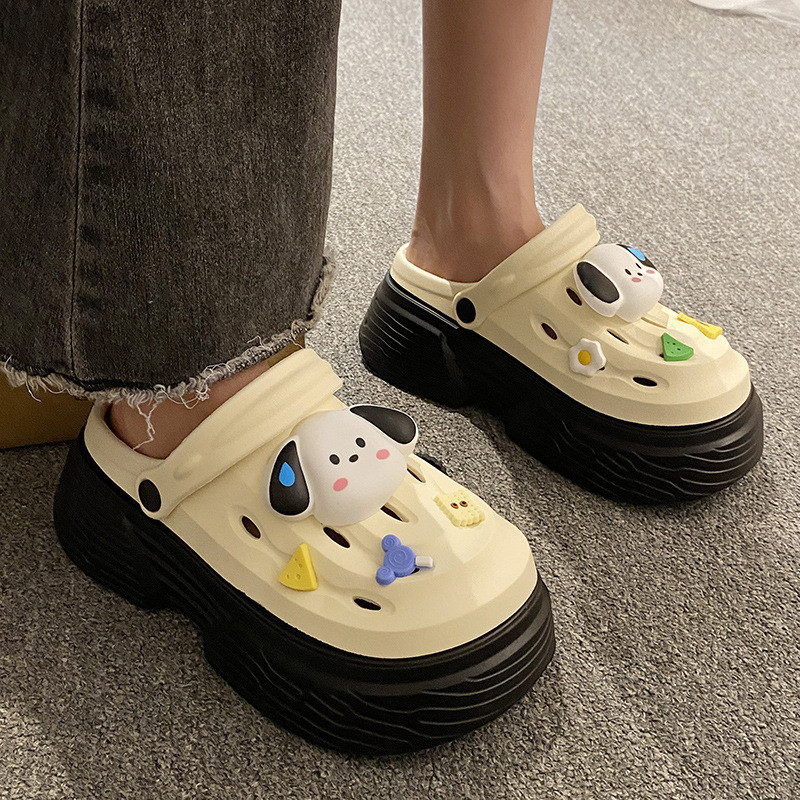2024 ฤดูร้อนใหม่การ์ตูน Pacha Dog Thick-Soled Clogs - รองเท้ารูนุ่มสําหรับรูปถ่ายชายหาด