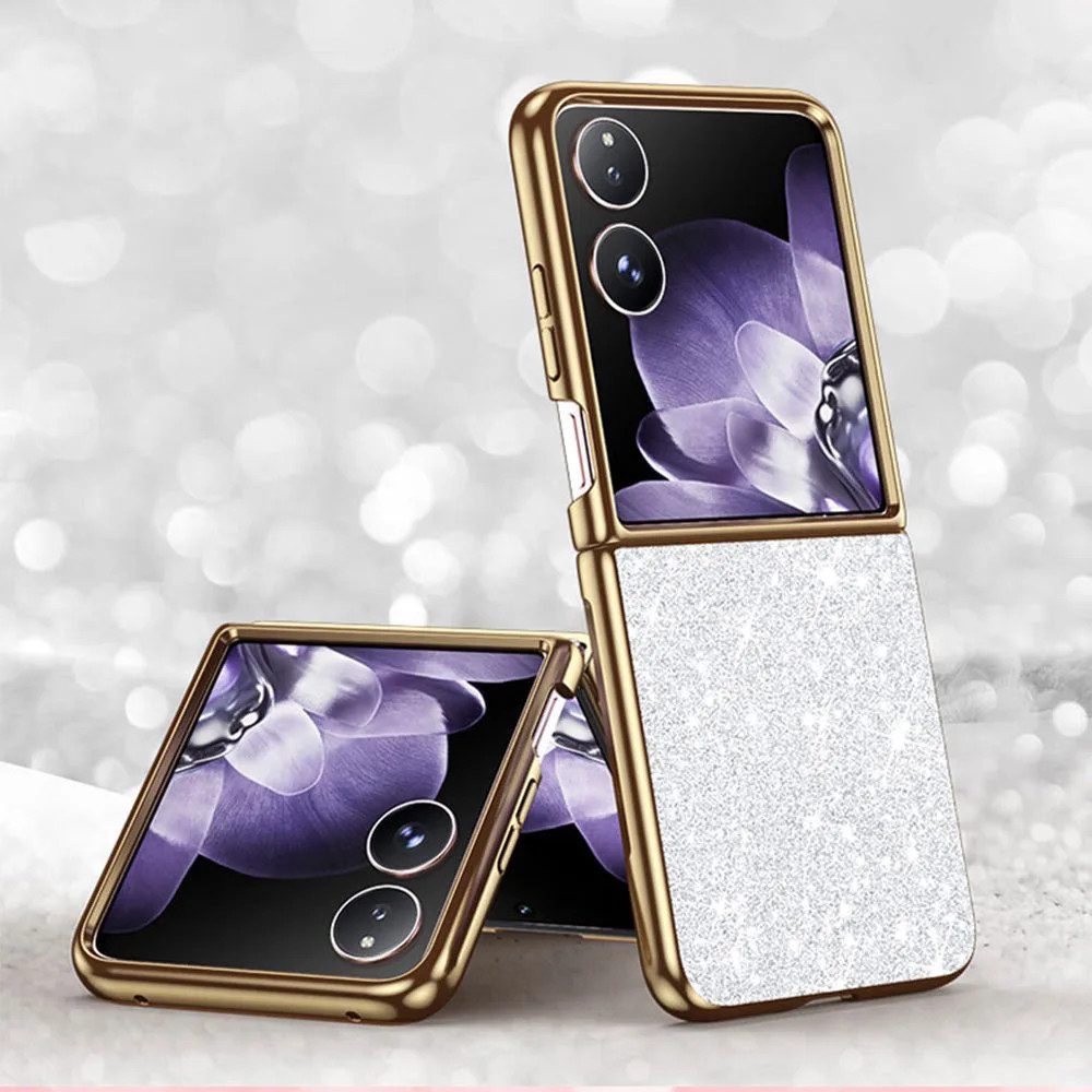 Glitter สําหรับ Xiaomi Mix Flip 2 Case Blingbling & Plating Coque สําหรับ Xiaomi Mix Flip Cover Frosted โทรศัพท์ Protector ปลอก