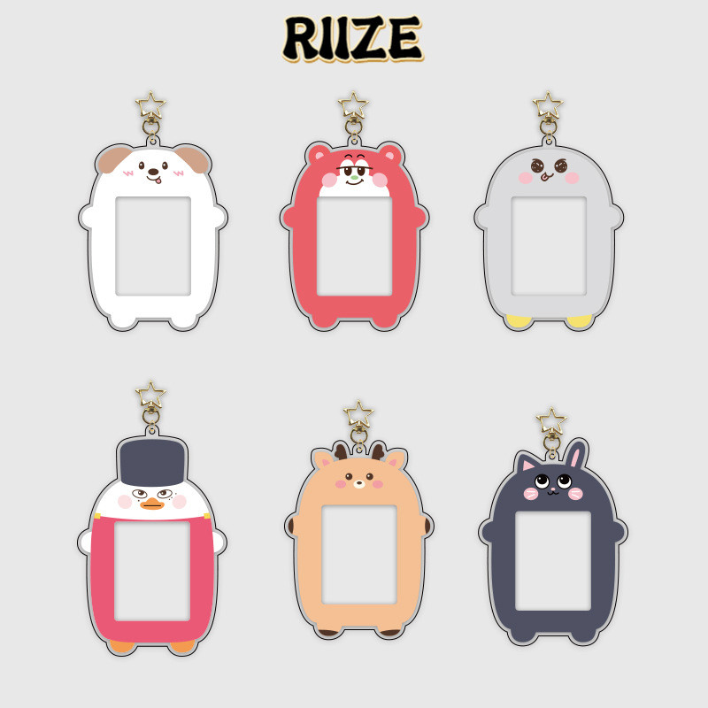 Kpop idol RIIZE การ์ตูนน่ารักอะคริลิค Photo Card Holder พวงกุญแจ