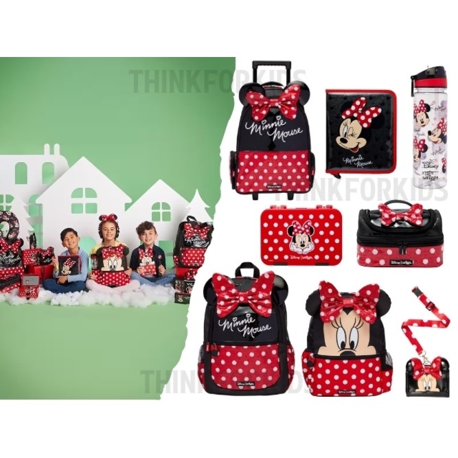 Smiggle Set Minnieเเดง ล้อลาก เป้16 เป้14 ขวดน้ำ กล่องอาหาร เซ็ตสี กระเป๋าเงิน พร้อมส่งในไทย จ้าาาา