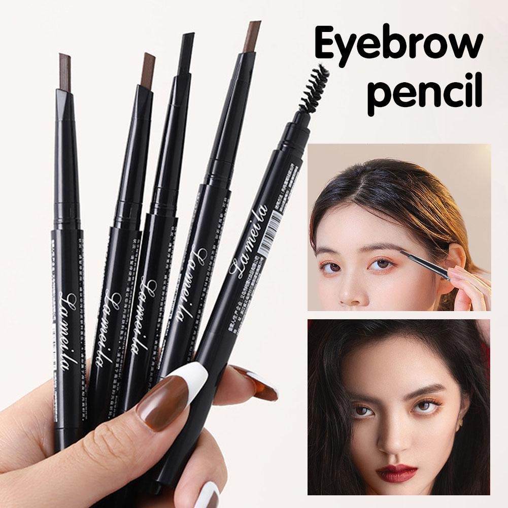 ดินสอเขียนคิ้วกันน้ํา 2 In 1 Rotary Eyebrow Penci ง่ายดินสอแปรงธรรมชาติยาวนาน G8f3