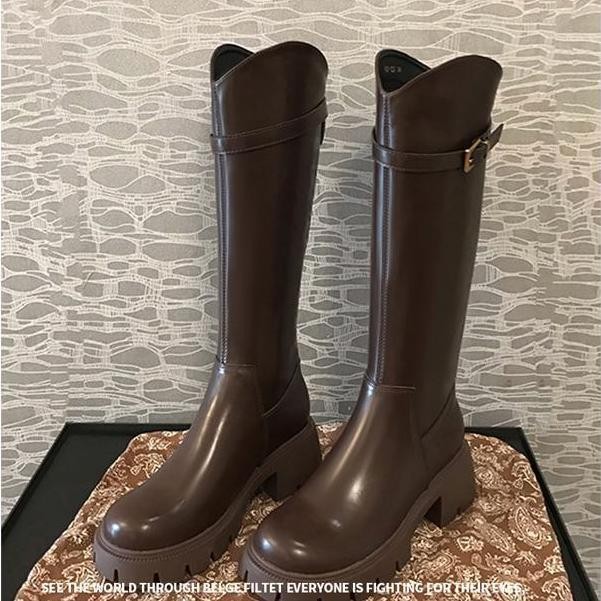 รองเท้าหนังรองเท้าบูทสไตล์ใหม่กันลื่นนักเรียนหนาsoled