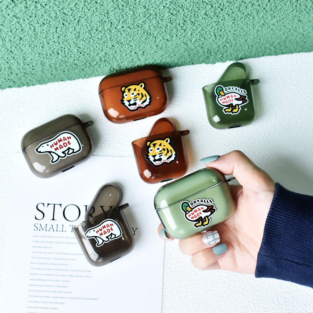 Human Made โปร่งใส Soft TPU ปลอกใช้งานร่วมกับ AIRPODS PRO 1/2/3/4 เคสป้องกันหูฟังไร้สายบลูทูธฝาครอบป