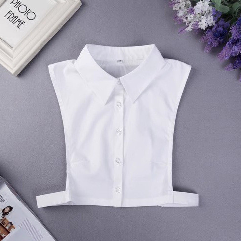 เสื้อคอปกปลอมเสื้อคอปกปลอมเข้าชุดง่ายคอกลมแหลมปกเสื้อสเวตเตอร์อเนกประสงค์เสื้อสเวตเตอร์แต่งปก qmb2