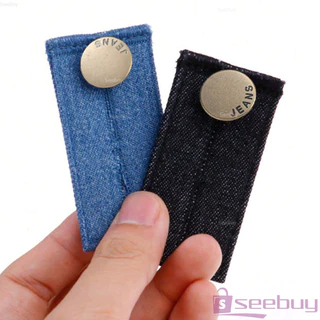 SUY กระดุมขยายเอวกางเกงยีนส์ 1ชิ้น กระดุมขยายเอว ปุ่มหนัง jeans buttons