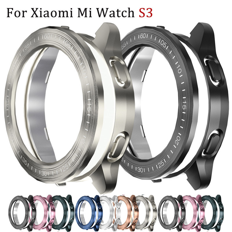 Pc Protector Shell สําหรับ Xiaomi Mi นาฬิกา S3 อุปกรณ์เสริมสําหรับ Mi นาฬิกา S3 Electroplated Wire Drawing Hollow กรณี + bezel