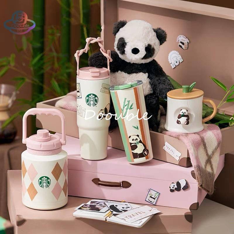 Starbucks 2024 Travel Panda Collection ถ้วยกาแฟเซรามิคแก้ว Thermos ของขวัญน่ารัก