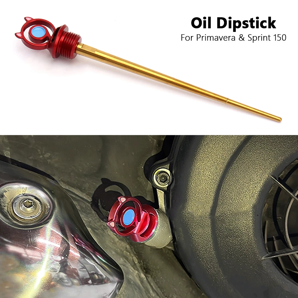 เหมาะสําหรับ Vespa Sprint 150 Primavera 150 เครื่องยนต์รถจักรยานยนต์น้ํามัน Dipstick การใช้พอร์ตปลั๊ก CNC อลูมิเนียมอุปกรณ์เสริม