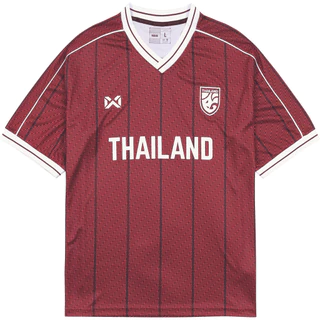 WARRIX Oversize แขนสั้น เสื้อบอล เสื้อทีมชาติไทยโอเวอร์ไซส์ (WA-243FBATH10) - สีน้ำเงิน/ดำ/แดง