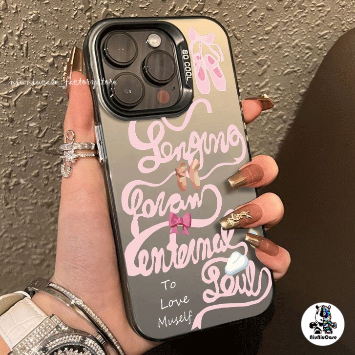 โบว์บัลเล่ต์สีชมพู เคสไอโฟน11 13 16 ซิลิโคนนุ่มเคสโทรศัพท์ For IPhone 11 12 16 14 15 Pro MAX 8P 7Plus X XR XS เคสมือถือ