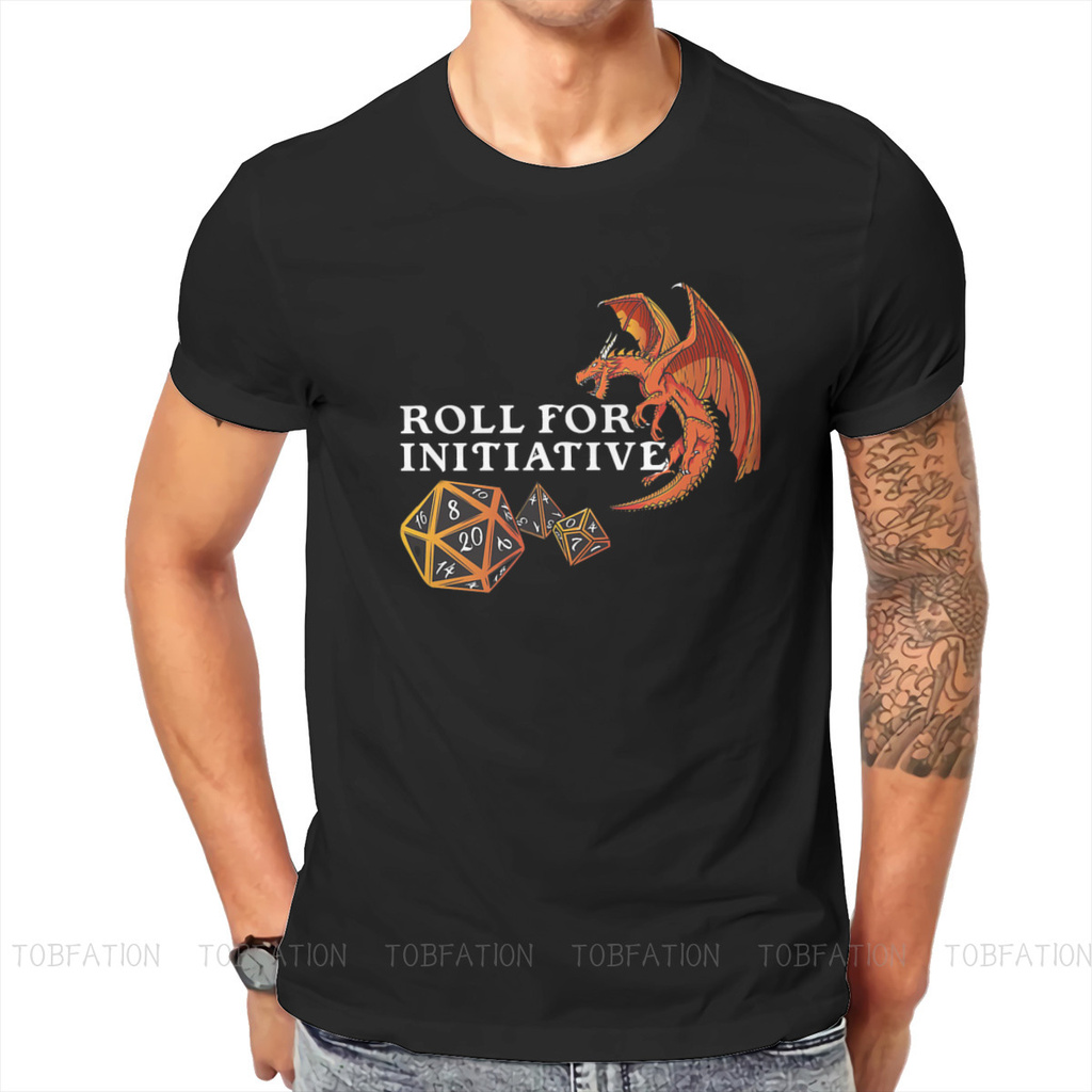 Initiative Dragon Hipster เสื้อยืด Dungeon และ Fighter DFO Action RPG ผู้ชายกราฟิกผ้าฝ้ายเสื้อ T เสื