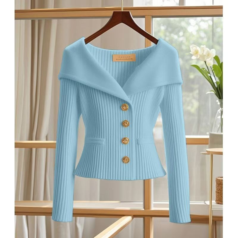 ใหม่สไตล์ชาแนลฤดูใบไม้ร่วงเสื้อกันหนาวสีขาวเสื้อแจ็คเก็ตผู้หญิงระดับไฮเอนด์ออกแบบ ซอก ดีงาม คนดังแคบ-เอว