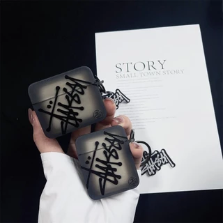 Stussy Soft TPU ซิลิโคนสแควร์สําหรับ AIRPODS 4 PRO2 /1/2/3 PRO ป้องกันกรณีเฉพาะเชลล์ฝาครอบป้องกันอุปกรณ์เสริม