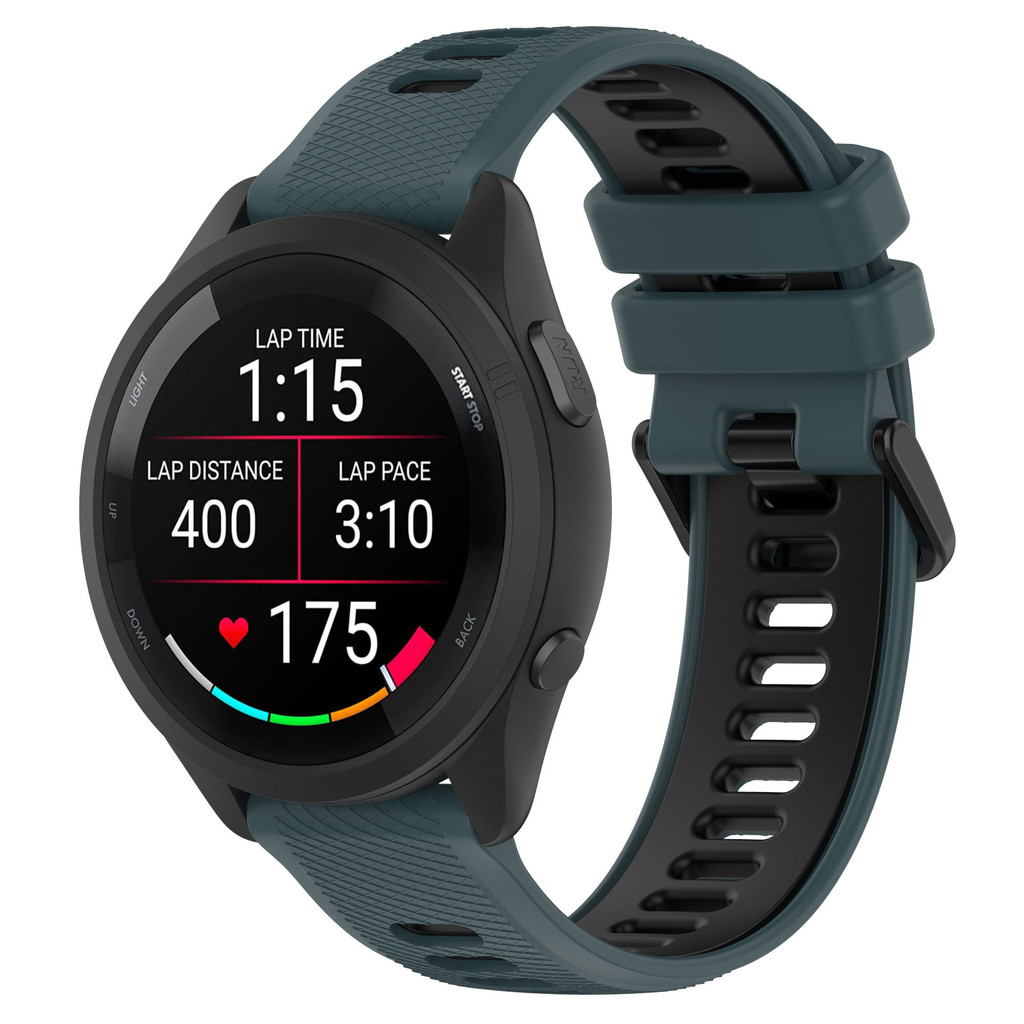สายนาฬิกาAmazfit GTS4 GTS4mini GTS3 GTS2 GTR2 GTR GTR3 GTR4ชิลิโคนสองสีGarmin 245 245s 255s 265 265s