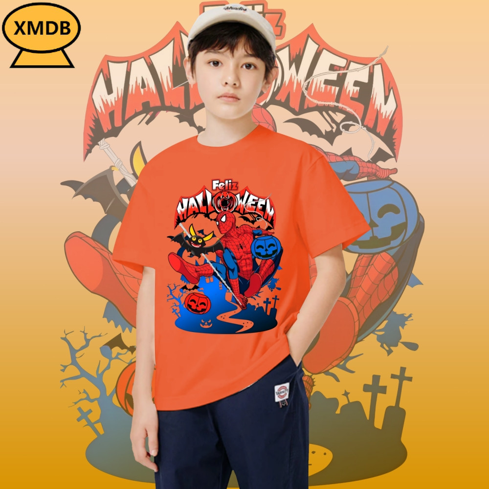 [พร้อมส่ง]เสื้อยืด เสื้อเด็ก Marvel Halloween ของขวัญวันฮาโลวีน children t shirt ผ้าคอตตอน ไม่หด 100