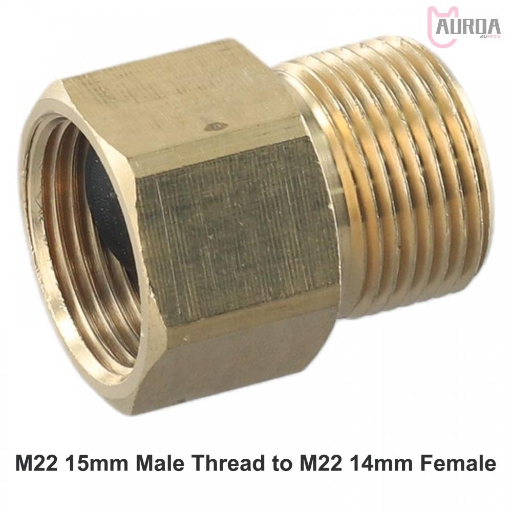 [AUROA-TH]M22 15mm Male Thread to M22 14mm Female Thread Connector Pressure Washer Adapter