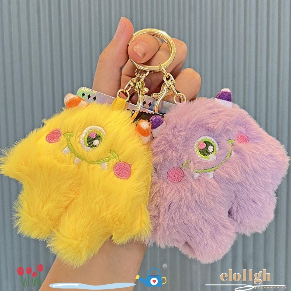 Elo11 พวงกุญแจตุ๊กตา, Rex กระต่ายผม Diy Big Eyed Cyclop ตุ๊กตาจี้, กระเป๋าอุปกรณ์เสริม Kawaii แฟชั่นกระเป๋าตกแต่ง