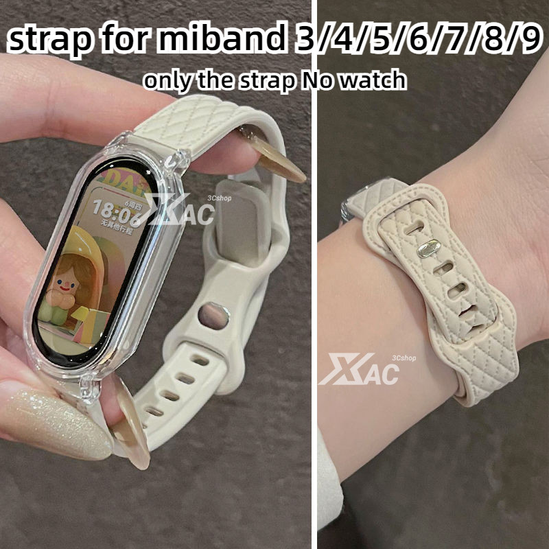 สายซิลิโคนสําหรับ Xiaomi miband 8 miband 9 Sport Watchband Smartwatch กีฬาผู้หญิง Man สายรัดข้อมือ Smartwatch Correa สร้อยข้อมือ miband 7/6/5/4/3