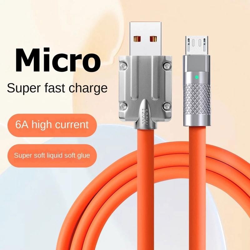 COD สายชาร์จ 120W/100W 6A Type C Micro USB ชาร์จเร็วมาก ใช้กับ IOS Android ชาร์จเร็วมาก