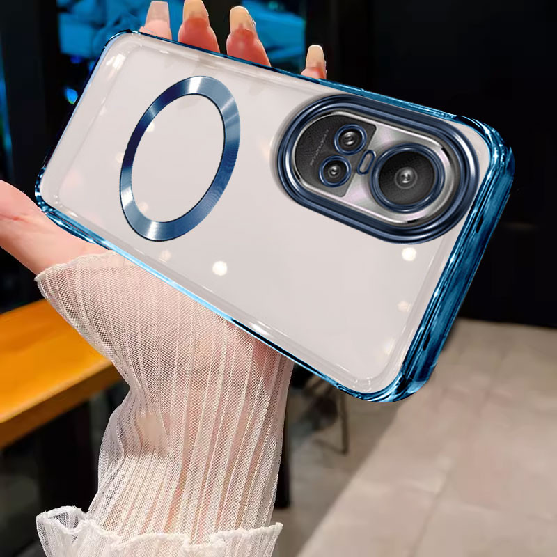 เคส ปลอก OPPO Reno 10 5G Reno 10 Pro 5G Reno 11 Pro 5G Reno 11 5G เคสโทรศัพท์ Soft GOLD border กันชนโปร่งใสพร้อมแหวนดูดแม่เหล็กดูดซับแรงกระแทก Protector wstmcxq01