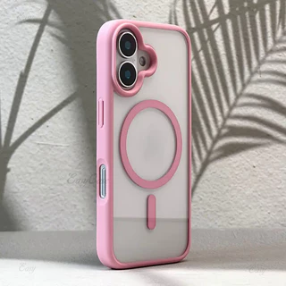 เคสแม่เหล็กใสสําหรับ iPhone 16/15/14/13/12/11 Pro Max อะคริลิคกันกระแทก กันลื่น ปกหลัง