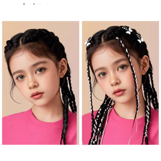 20ชิ้น กิ๊บติดผมเปียโลหะลายสกปรกสำหรับเด็กผู้หญิง กิ๊บติดผมรูปผีเสื้อแสนหวานและประณีต