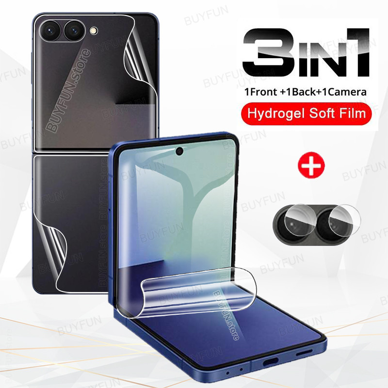 1-to-3 front back hydrogel film For Samsung Galaxy Z Flip 7 5G ZFlip7 zFlip Flip7 camera lens protec