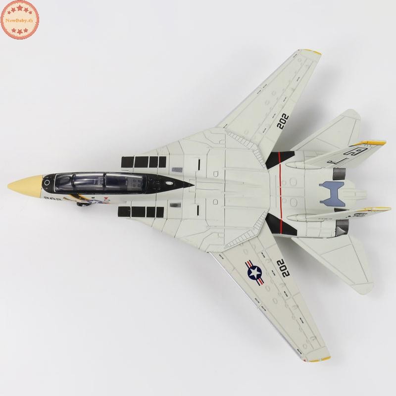 NEWBABY 1:72 Scale F-14 Tomcat Fighter Jet Model - เครื่องบินพลาสติก ABS สีขาวและดํา ดีไซน์ละเอียด ความยาว 10.24 นิ้ว TH
