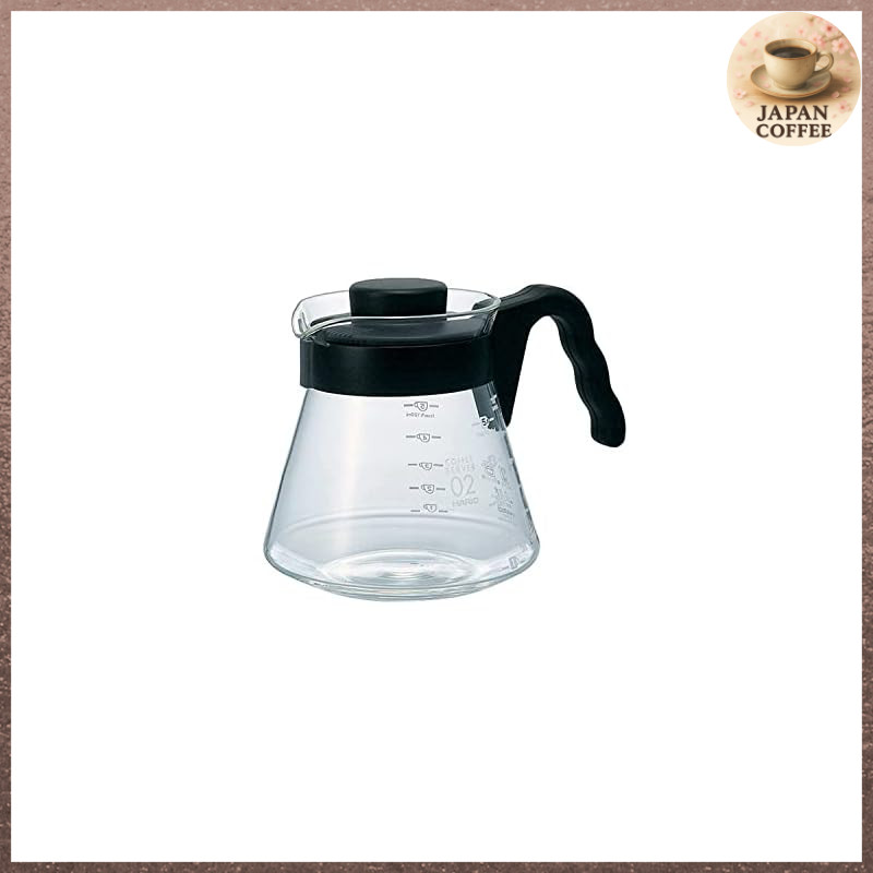HARIO V60 Coffee Server, Practical Capacity 700ml, Black, Made in Japan, Model VCS-02B.