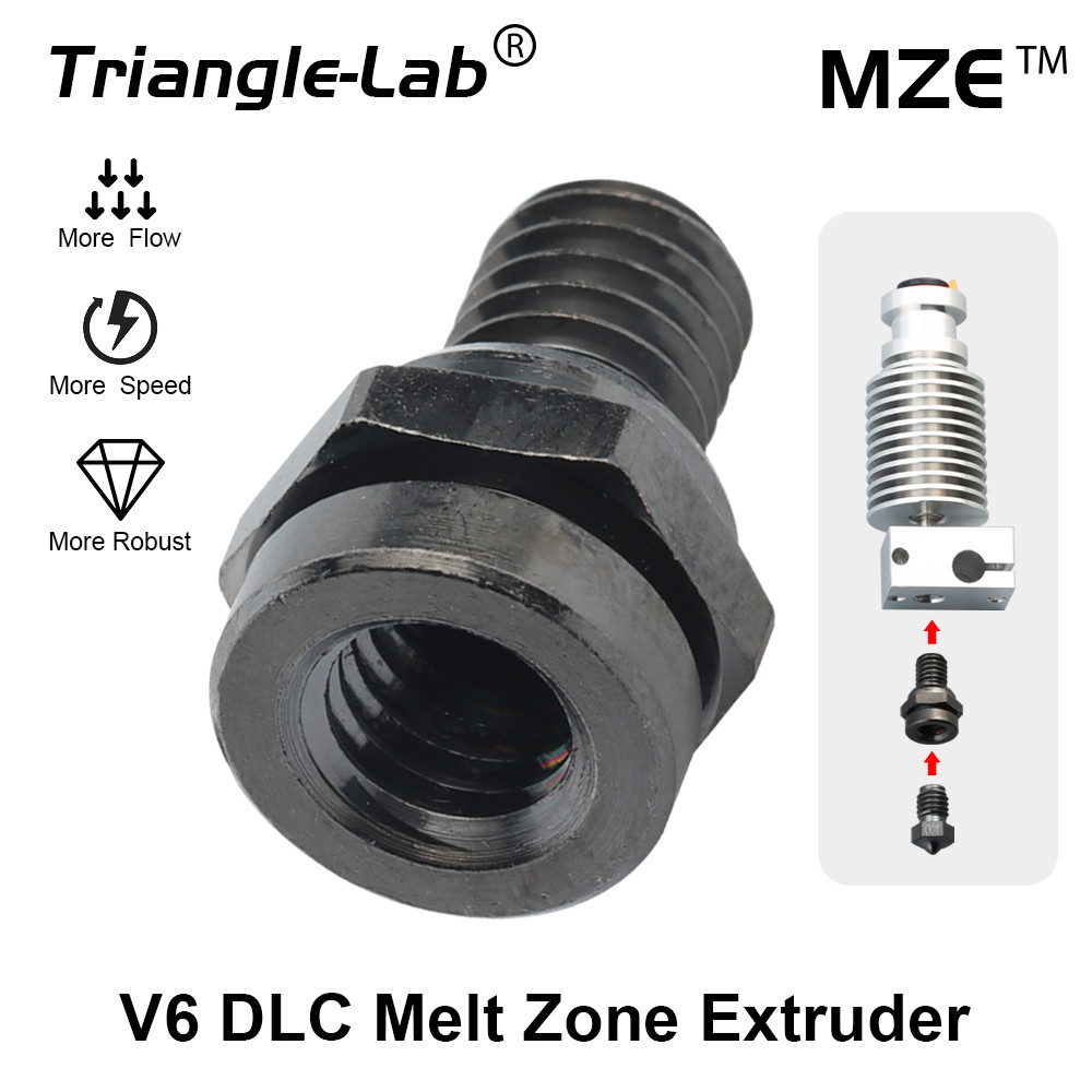 C Trianglelab DLC V6 Melt Zone Extruder Increase flow for V6 Nozzle CHC Hotend  CHC XL Rapido Hotend