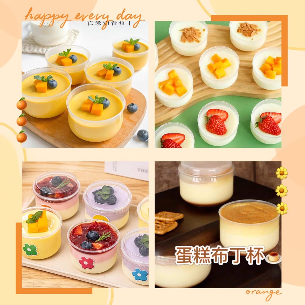 100PCS Pudding Cup Baked Cup Jelly Cup Mousse Cup - ถ้วยอบ PangPang 140ml
