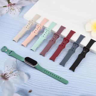 สายรัดซิลิโคนอ่อนสำหรับ for Smartwatch Xiaomi Mi Band 10 9 8 สายยางที่ปรับได้อุปกรณ์เสริมสายรัดข้อมือ