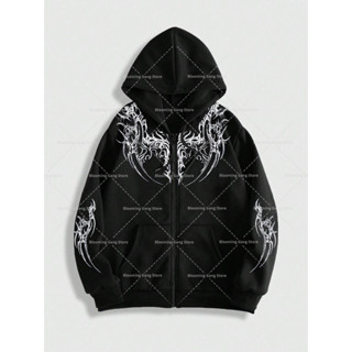 เสื้อกันหนาวสไตล์punk สำหรับผู้หญิง สีขาว ดีไซน์ใหม่ .Zip up…