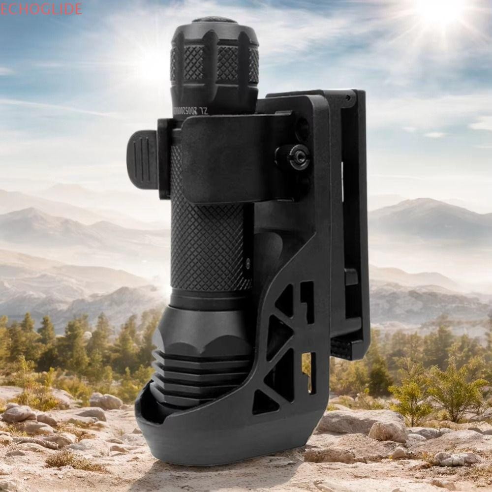 ECHOGLIDE ที่วางไฟฉายแบบหมุนได้ 360° ตัวยึดเข็มขัดไฟฉายน้ําหนักเบาหมุนได้, เครื่องมือขนาดเล็กกลางแจ้งแตกได้ที่ทนทานมัลติฟังก์ชั่นฝาครอบไฟฉายความปลอดภัยตระเวน