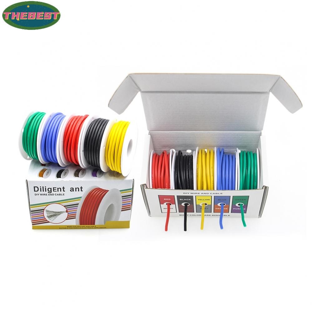 <Thebest>5 Color Set 50m Silicone Wire for Electrical Applications Tinned Copper MaterialHot Sale